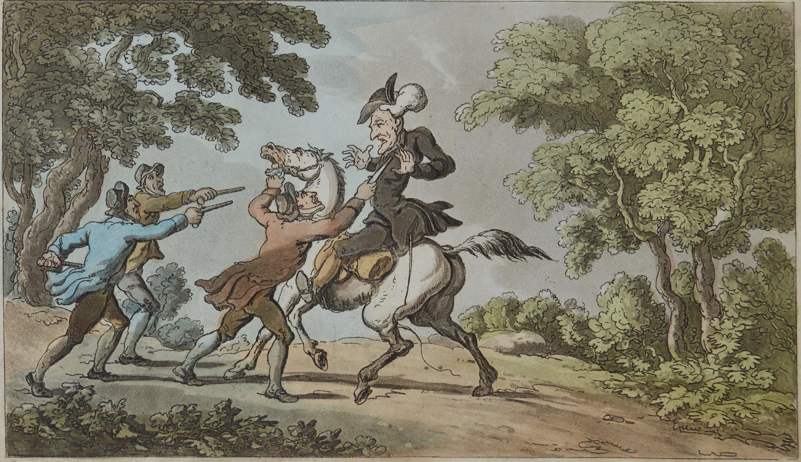 Grabado original antiguo según Thomas Rowlandson, 1813 Georgiano