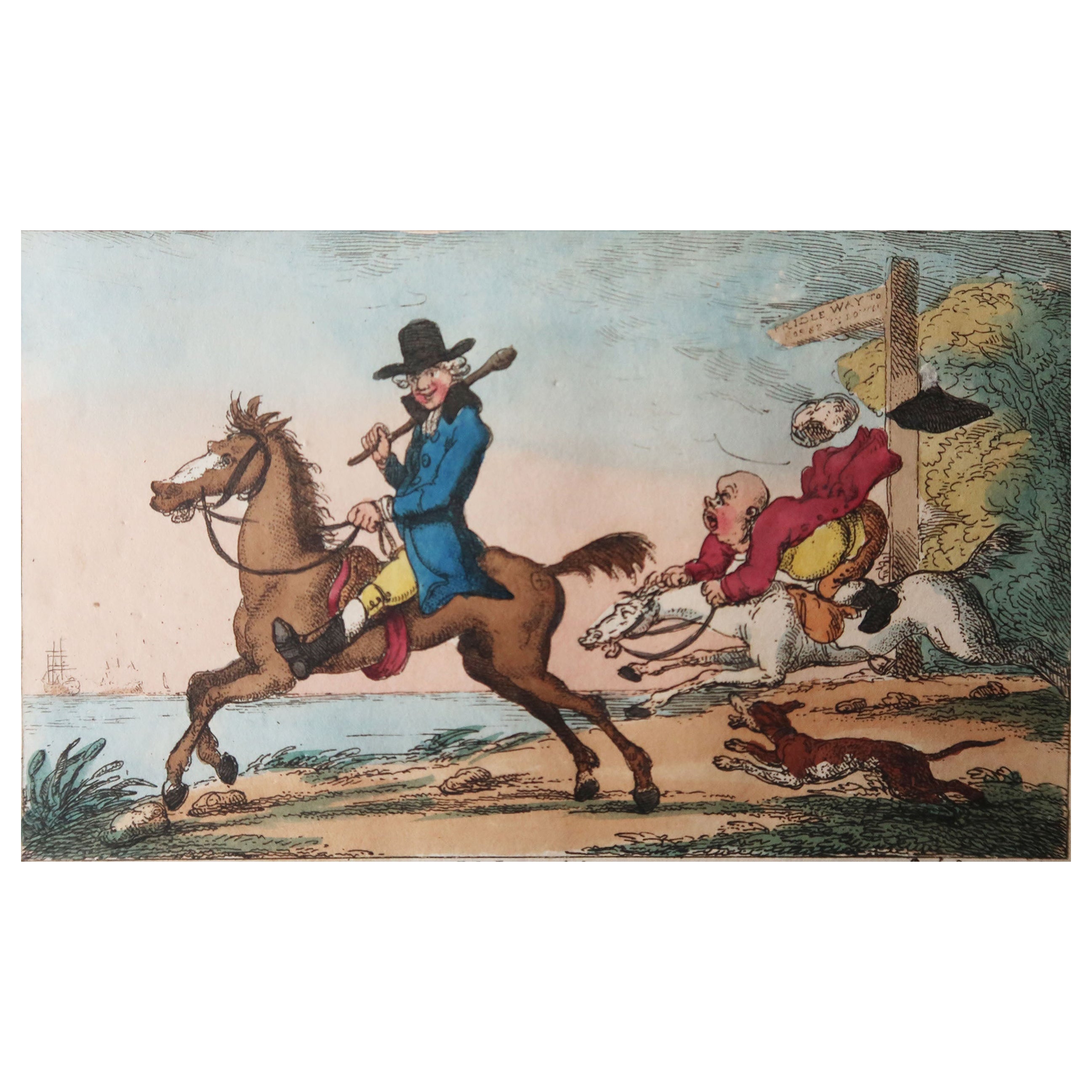 Original Antique Print After Thomas Rowlandson, Bit of Blood, Dated 1808