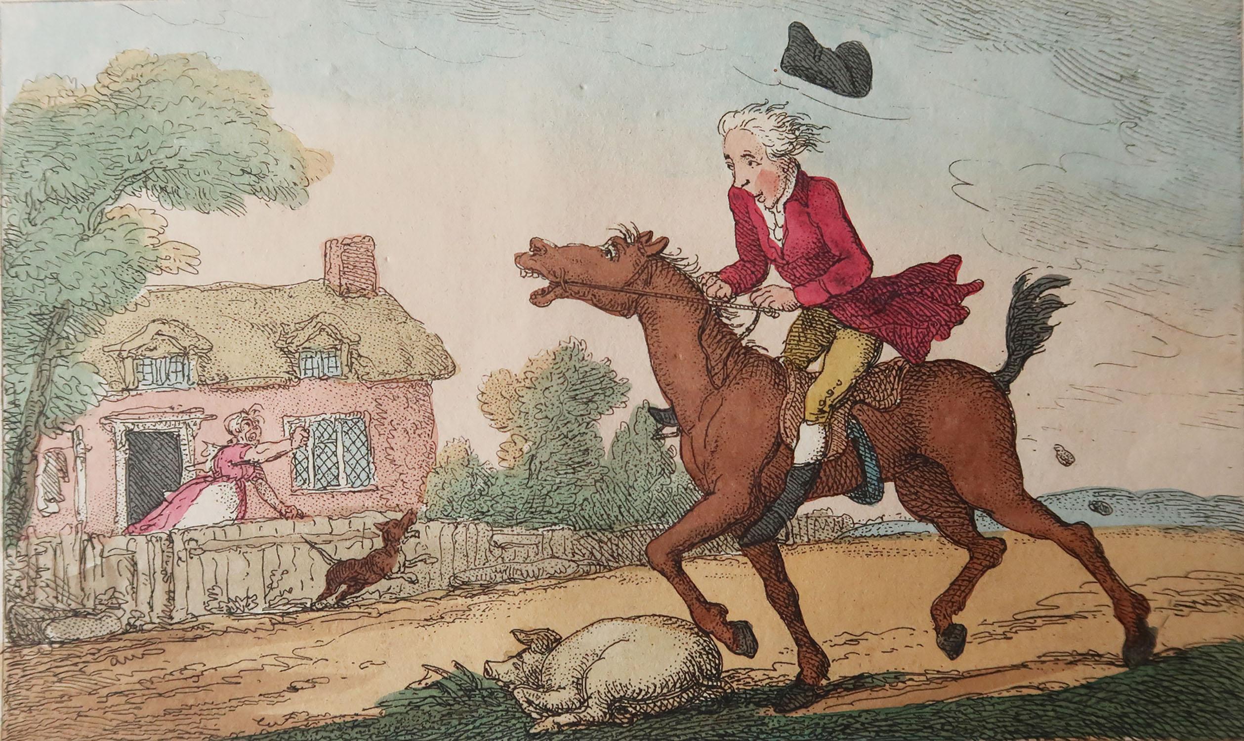 Great image by Thomas Rowlandson 

Copper-plate engraving with original hand colour

Published by Thomas Tegg, 1808

Unframed.






