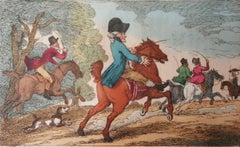Grabado original antiguo de Thomas Rowlandson, Ride Up Hyde Park. Fechado en 1808