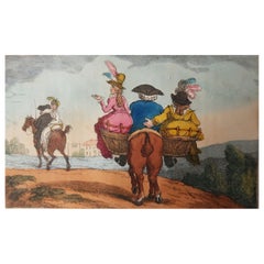 Original Antique Print After Thomas Rowlandson, Wife And Daughter. Dated 1808