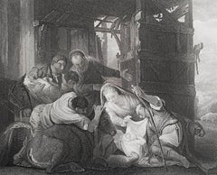 Stampa antica originale dopo Veronese, La Natività, 1850 circa
