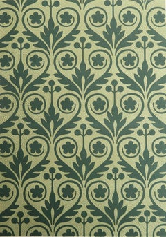 Original Antique Print of 17th Century French Textile Design. France, circa 1860