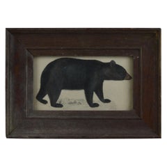 Original Antique Print of a Black Bear, 1847