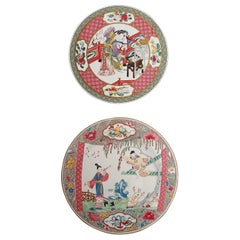 Original Antique Print of a Chinese and Japanese Plate, France, circa 1860