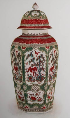 Original Antique Print of a Chinese Style Vase, circa 1900