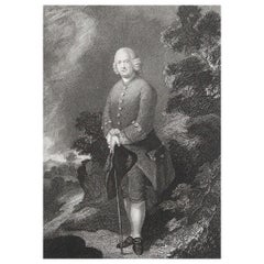 Original Antiker Druck eines Gentleman nach Thomas Gainsborough. C.1850