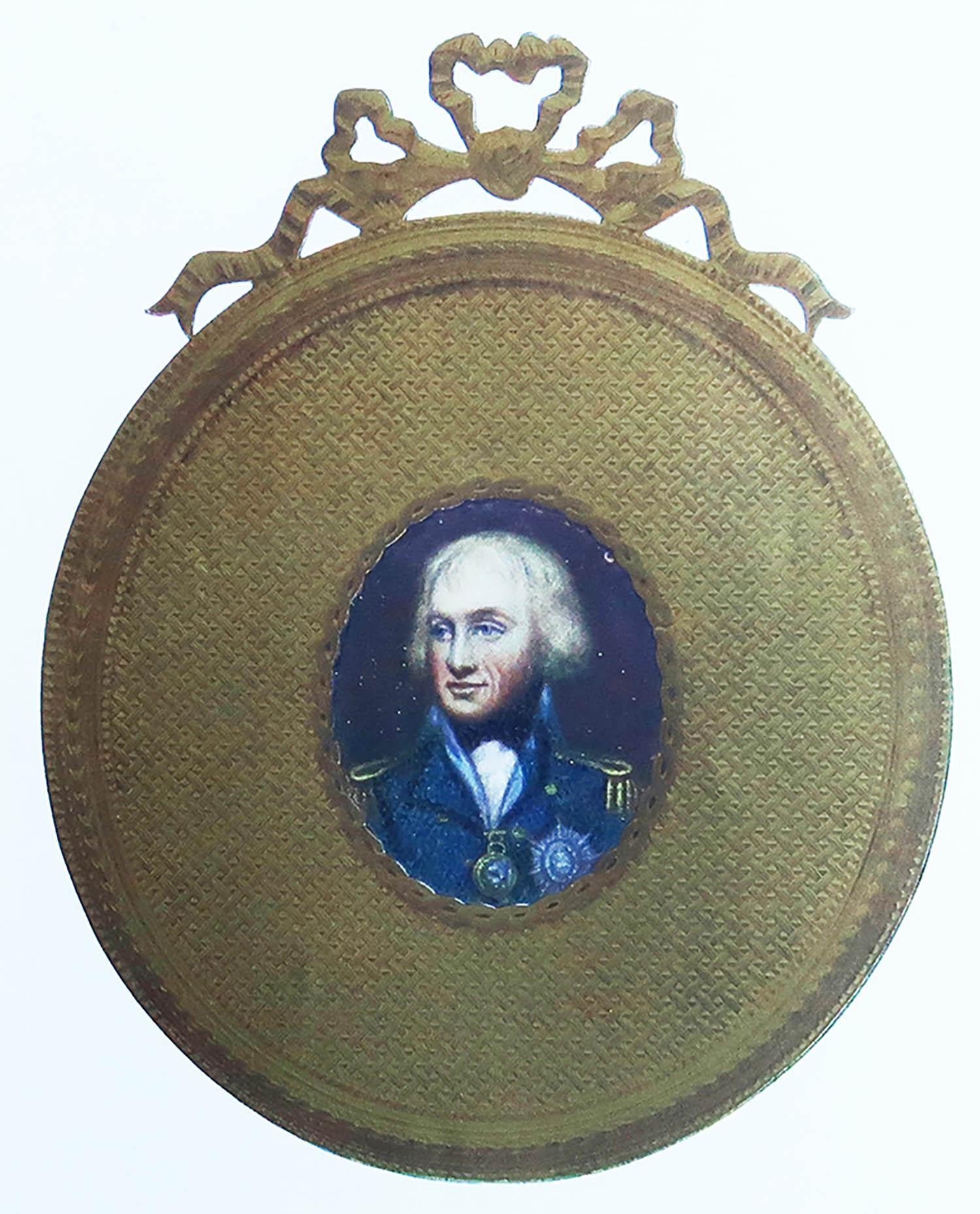A wonderful print of A Nelson portrait miniature

Amazing illuminated gold

Chromolithograph 

Published by Connoisseur, circa 1900

Unframed.

