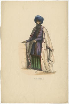 Original Antiker Originaldruck eines persischen Priesters, ca. 1845