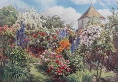 Original Antique Print of a Rose Garden After Beatrice Parsons. C.1910