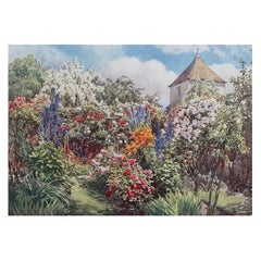 Original Antique Print of a Rose Garden After Beatrice Parsons. C.1910