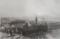 Original Antique Print of Alexandria, Egypt, circa 1850