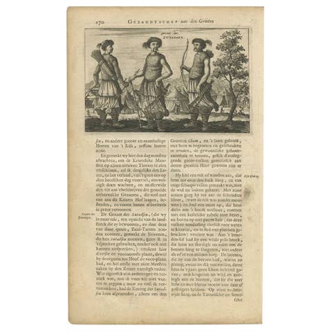 Original Antique Print of an Asian Envoy by Nieuhof, 1665