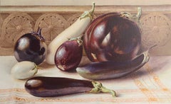 Original Antique Print of Aubergines or Egg Plants, Dated 1900