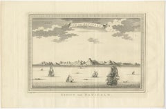 Original Antique Print of Batticaloa, Ceylon, Sri Lanka