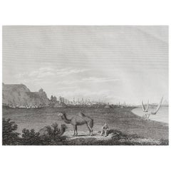 Impression ancienne originale du Caire, en Égypte Daté de 1809