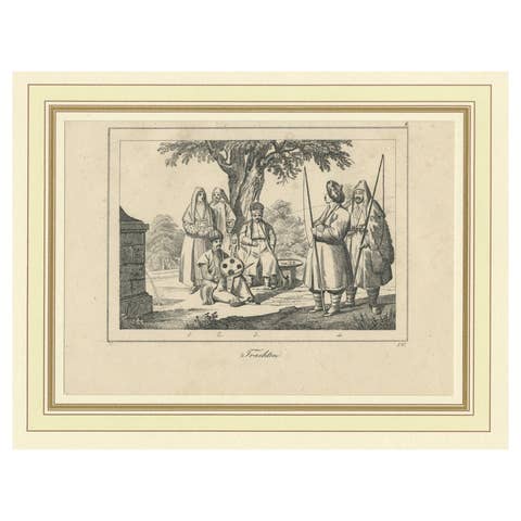 Original Antique Print of Crimean Costumes, Russia & Ukraine, ca.1880
