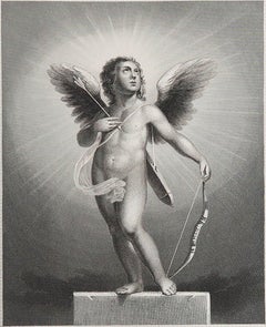 Original Antique Print of Cupid After E.Sirani. C.1870