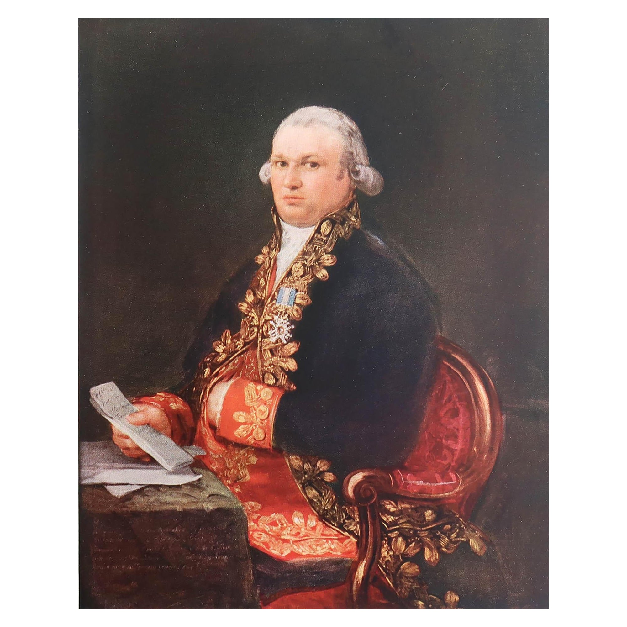 Original Antique Print of Don Antonio Nortega After Goya C.1900 For Sale