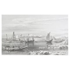 Original Antique Print of Duba, Saudi Arabia. Dated 1832