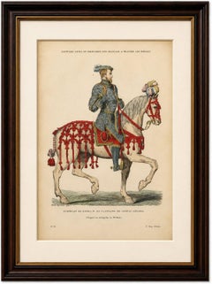 Original Antique Print of Henri II, Captain of the Chevau-légers, c.1860