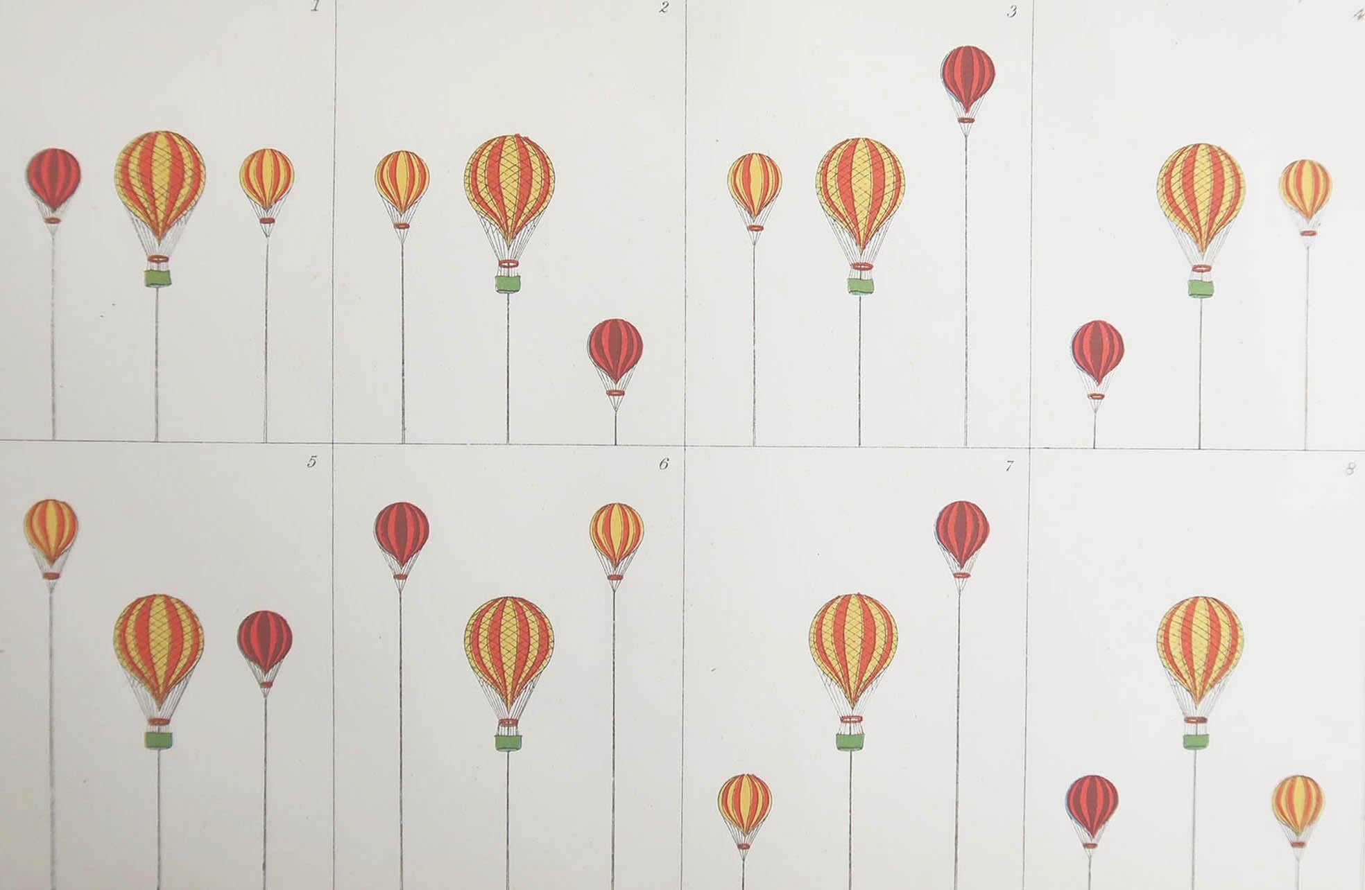 Wunderschöner Druck von Heißluftballons

Chromo-Lithographie

Veröffentlicht von W. Mackenzie. C.1880

Original Farbe

Ungerahmt.

Kostenloser Versand.








