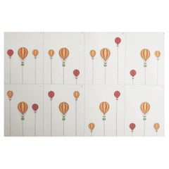 Original Antique Print of Hot Air Balloons, C.1880