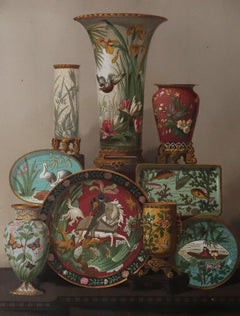 Originaler antiker japanischer Cloisonné-Emaille-Druck, datiert 1876