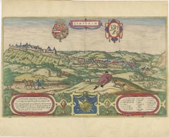 Original Antique Print of Limbourg in present day Belgium, Published circa 1580
