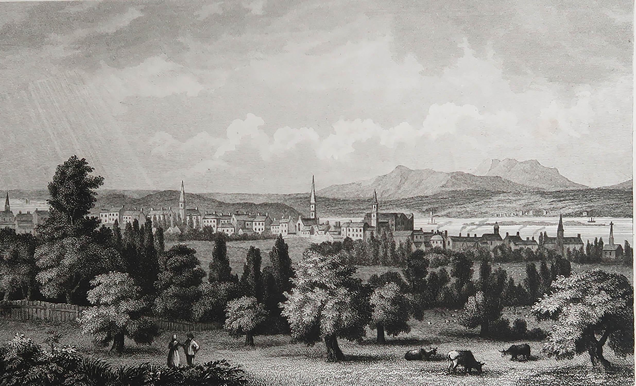 Wonderful image of Montreal

Fine steel engraving 

Published by Thomas Kelly, London circa 1840

Unframed.


