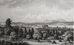 Original Antique Print of Montreal, Canada, circa 1840