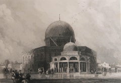 Original Antique Print of Mosque of Omar, Jerusalem, After David Roberts, 1835