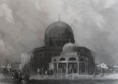 Original Antique Print of Mosque of Omar, Jerusalem, After David Roberts, C.1840