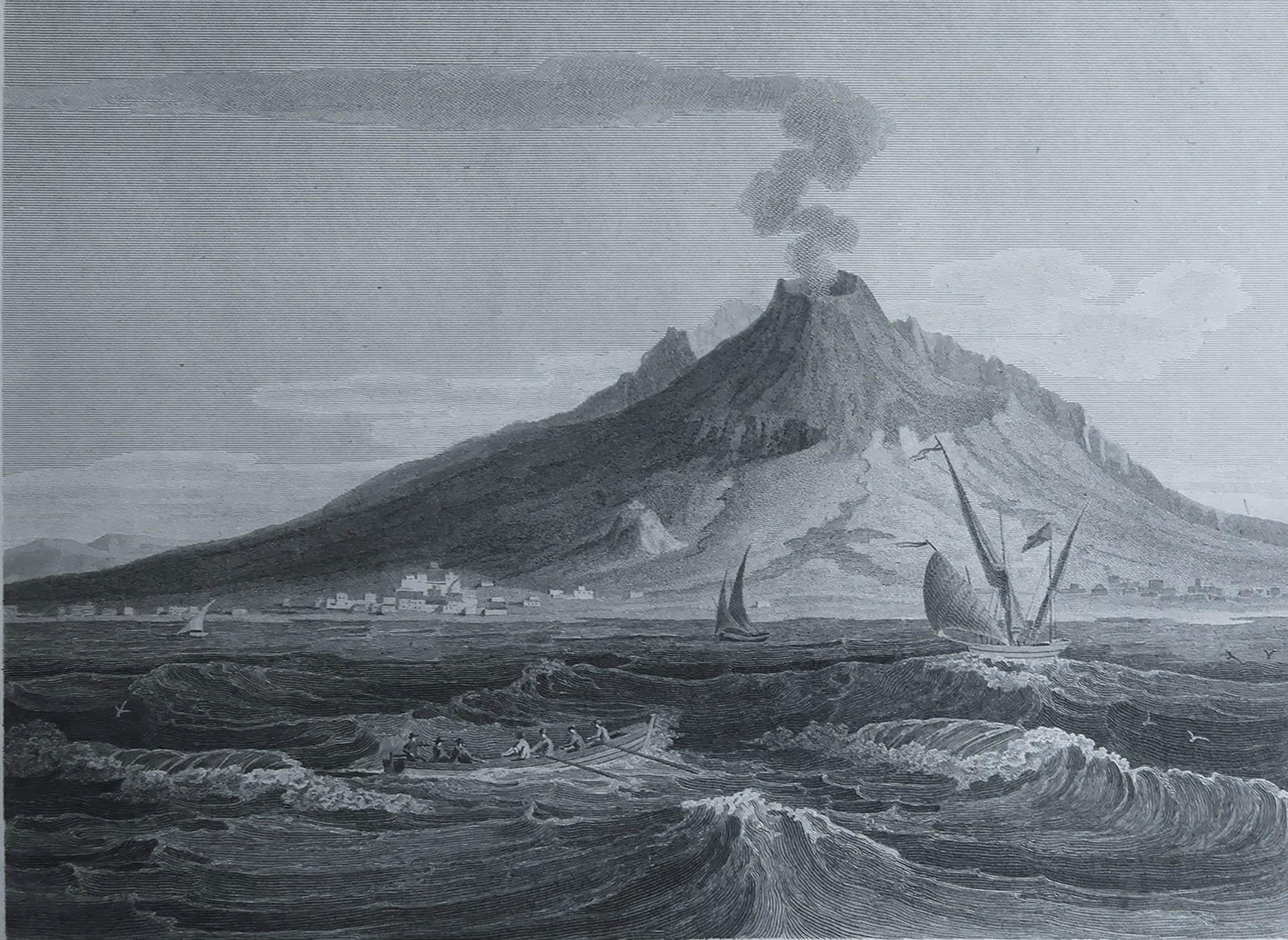 Great image of Mount Vesuvius

Copper-plate engraving by Lowry

Published by Longman & Rees, London

Dated 1802

Unframed.

Free shipping. 



