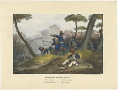 Impression ancienne originale de la guerre de montagne : Le comte alpin de 1834, vers 1834