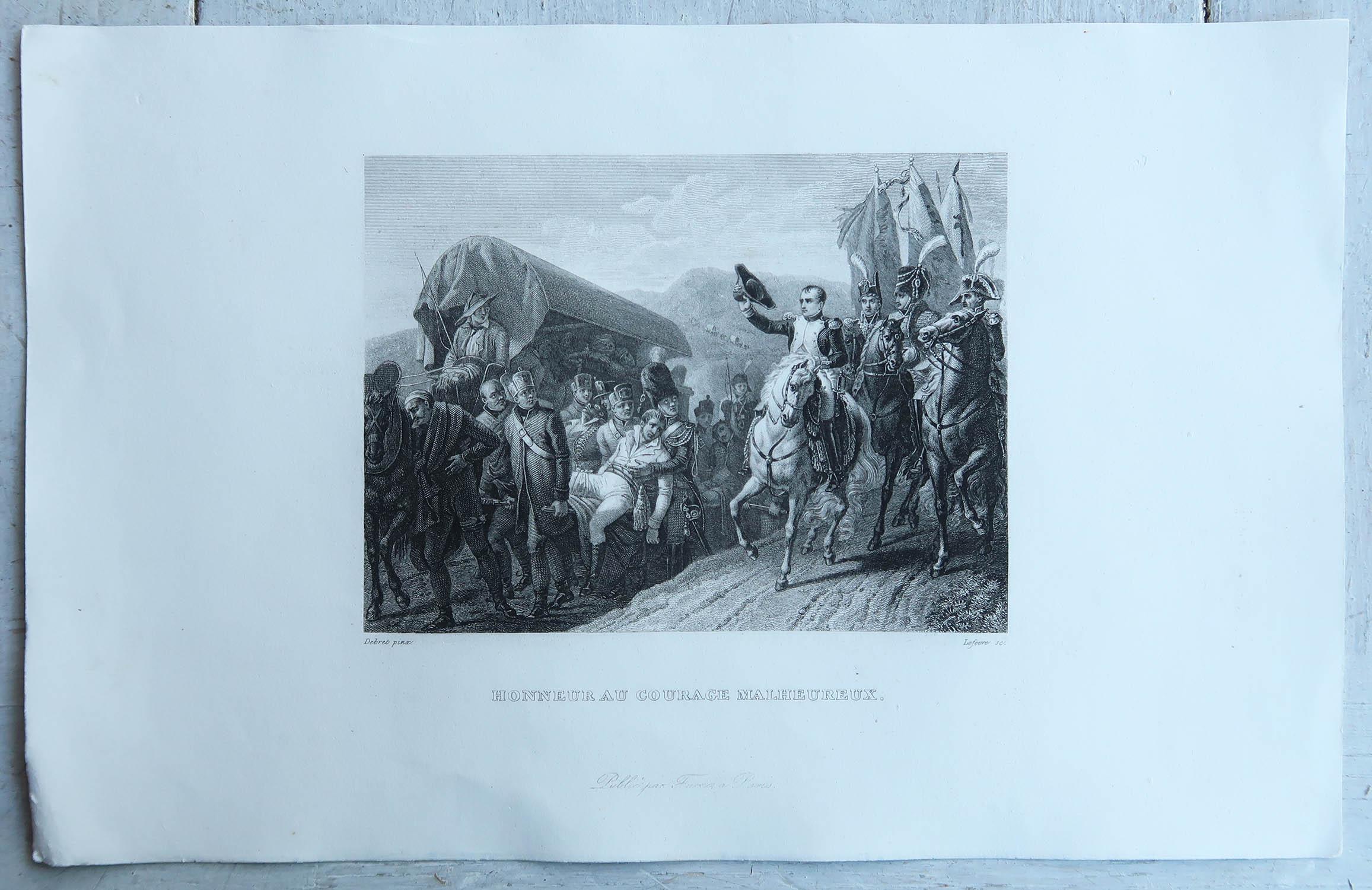 English Original Antique Print of Napoleon Bonaparte. Circa 1850 For Sale