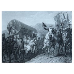 Original Antique Print of Napoleon Bonaparte. Circa 1850