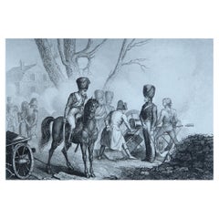 Original Antique Print of Napoleon Bonaparte - Montereau. Circa 1850