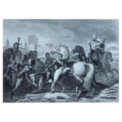 Original Antique Print of Napoleon Bonaparte - Ratisbon. Circa 1850