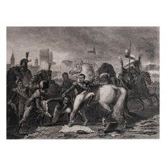 Original Antique Print of Napoleon Bonaparte - Ratisbon. Circa 1850