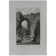 Original Antique Print of Natural Bridge, Virginia, circa 1840