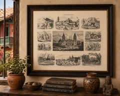 Original Antique Print of Peru, Bolivia & Chile – Lima Cathedral and Views, 1855