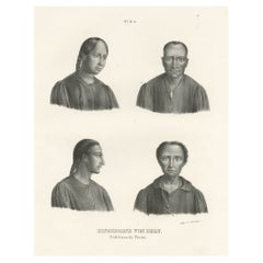Original Antique Print of Peruvians, Natives of Peru