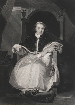 Original Antique Print of Pope Pius VII After Lawrence. C.1850