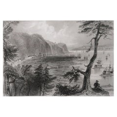 Original Antique Print of Quebec, Canada, C.1850