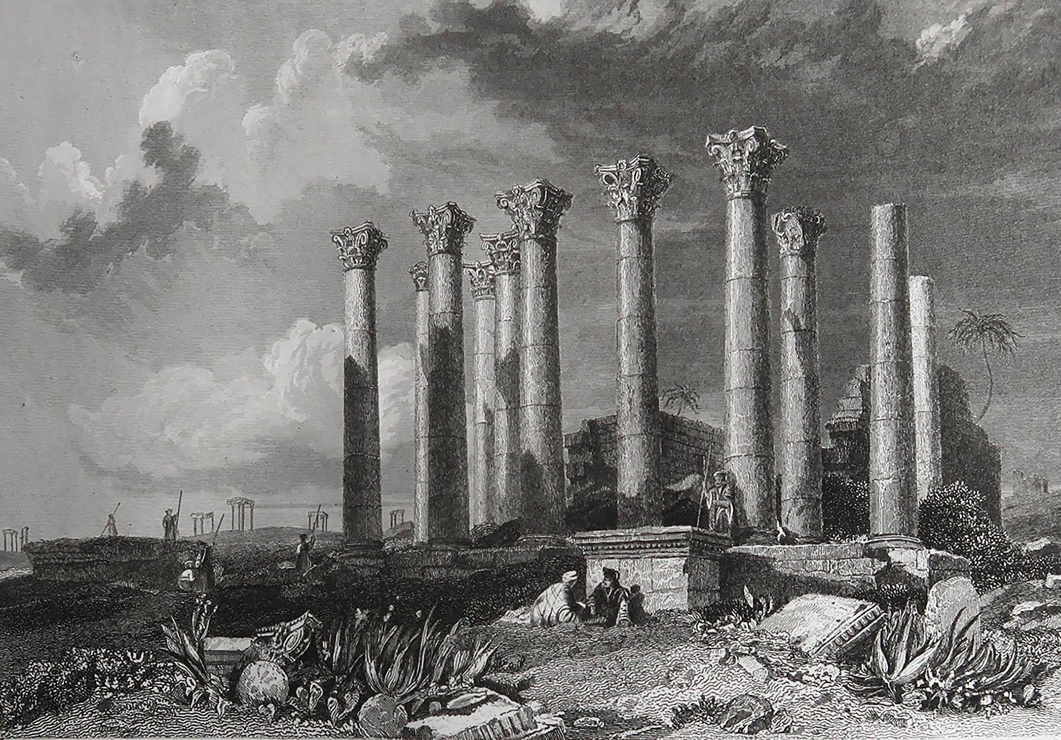 Wonderful image of The Temple of Artemis

Fine steel engraving 

Published Circa 1840

Unframed.

.
