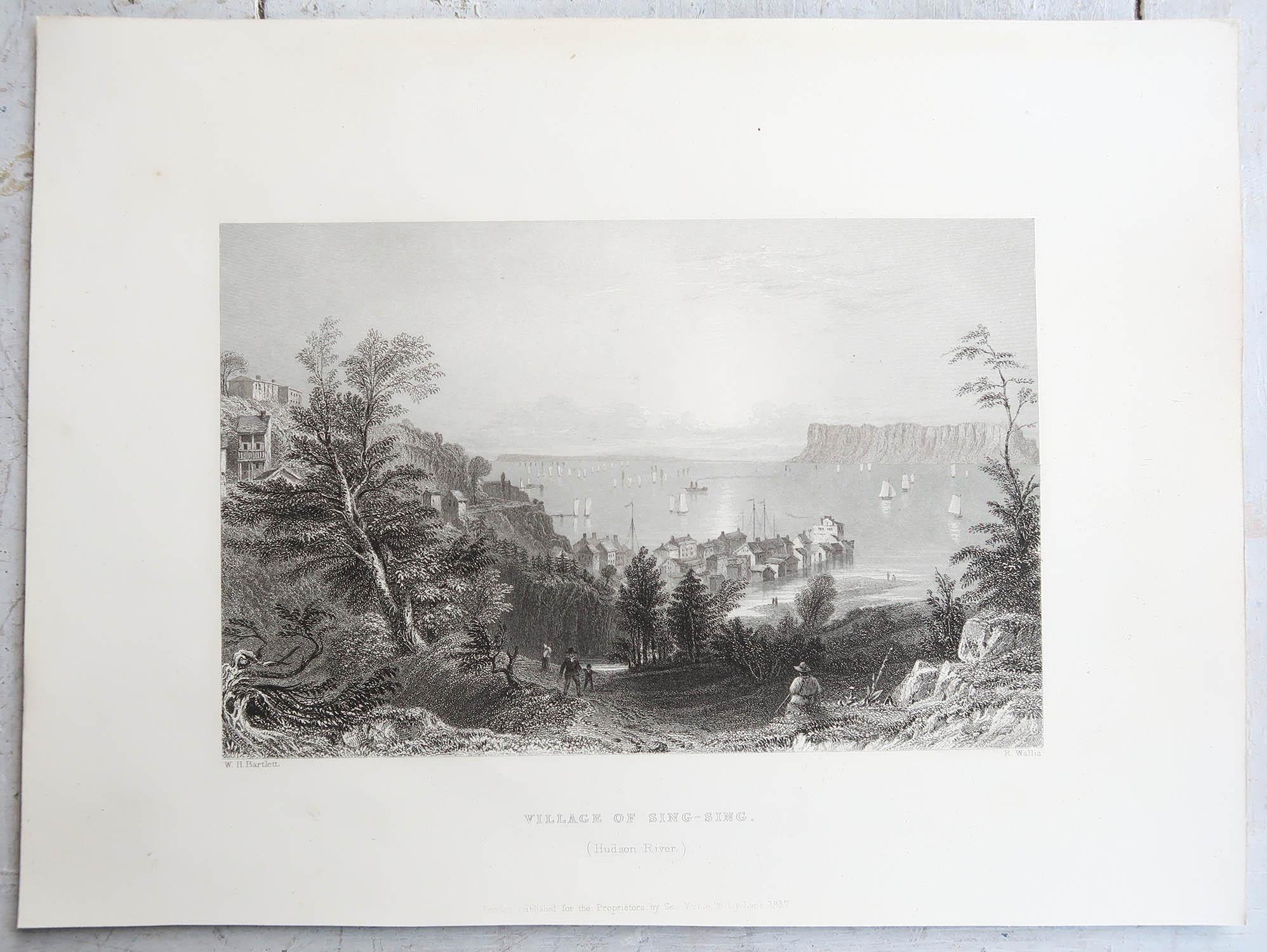 Autre Impression ancienne originale de Sing Sing, New York. Daté de 1837 en vente