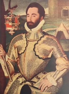 Original Antique Print of Sir George Somerset. Circa 1900