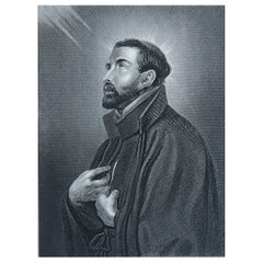Original Antique Print of St Francis Xavier, C.1850