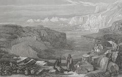 Original Antique Print of the Ancient City of Petra After David Roberts c 1840